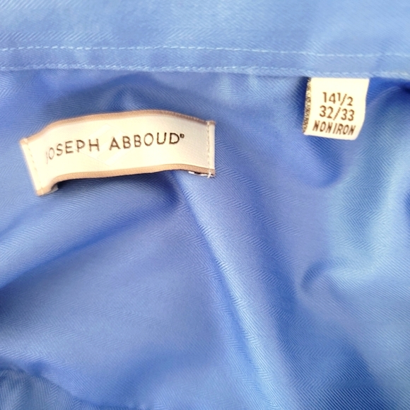 Joseph Abboud Non Iron Blue Button Up Dress Shirt Size 14.5 32/33 Button Down - Picture 2 of 2